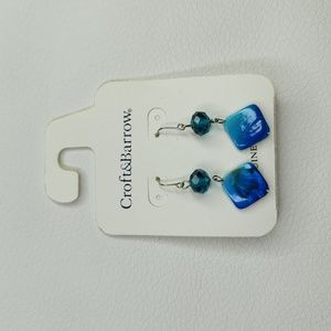5 for $25! Coft & Barrow Blue Shell Silver Tone Earrings